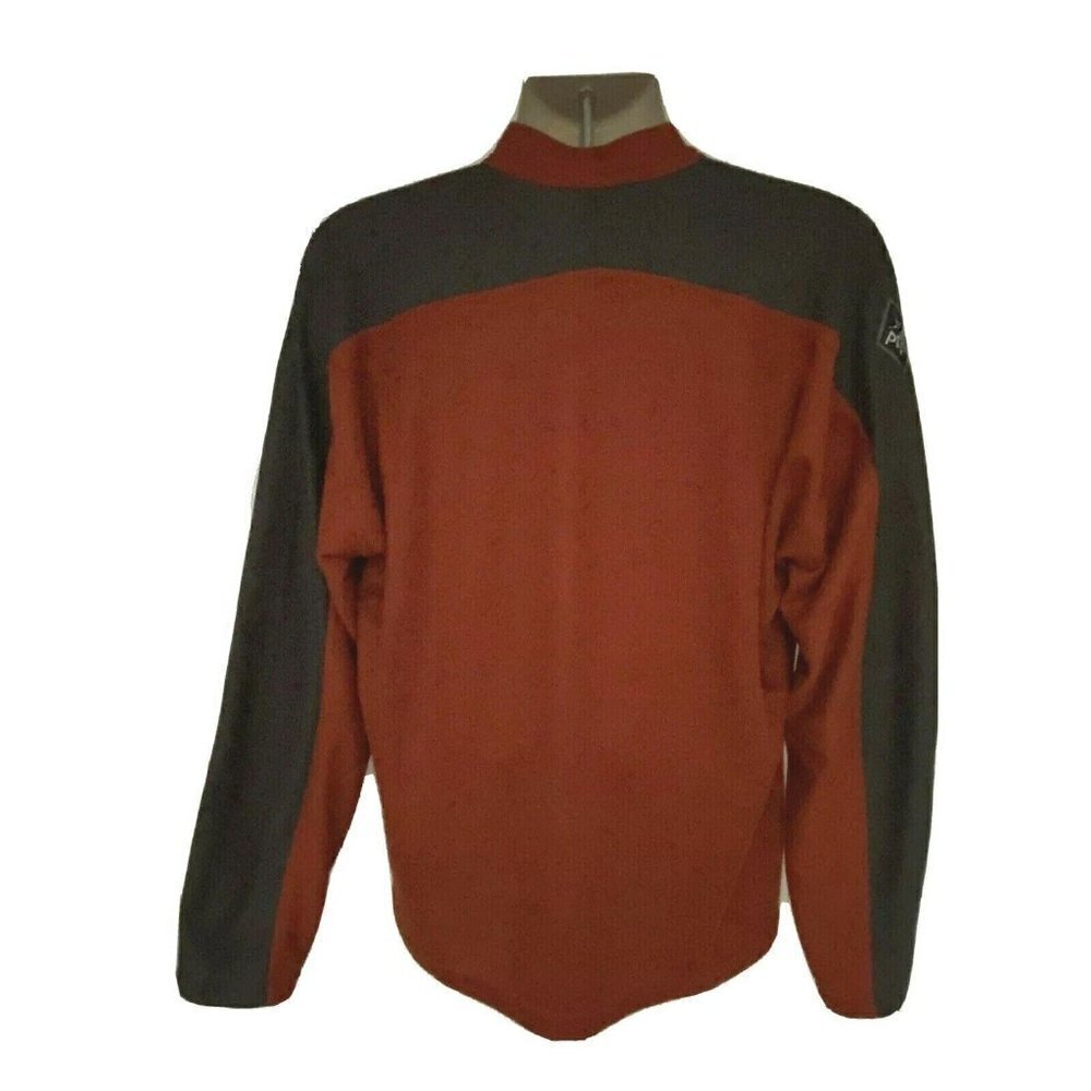 PRANA Mens Athletic 1/4 Zip Pullover Shirt XL Colorblock Stretch Logo USA Unisex